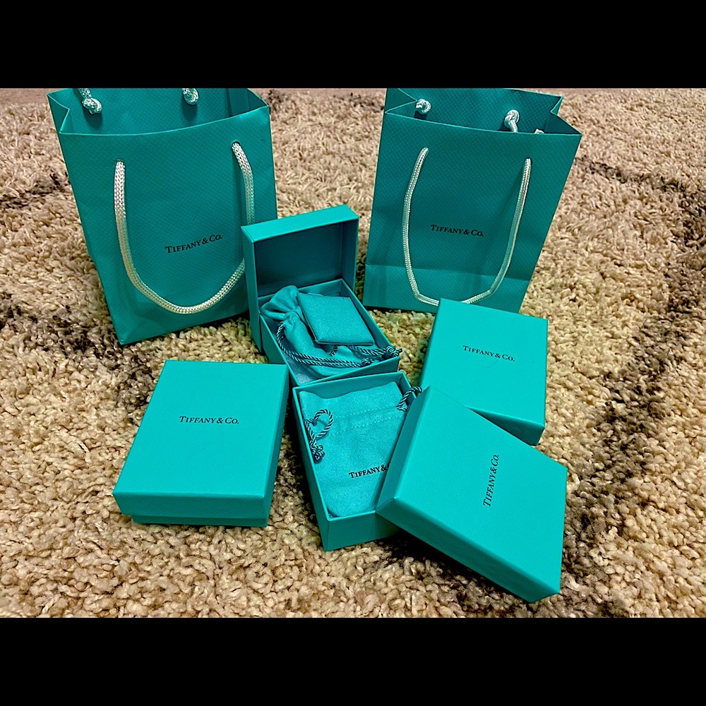 Authentic Tiffany & Co. jewelry boxes and bags